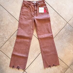 Lovervet Women's High Rise Jeans - Rust